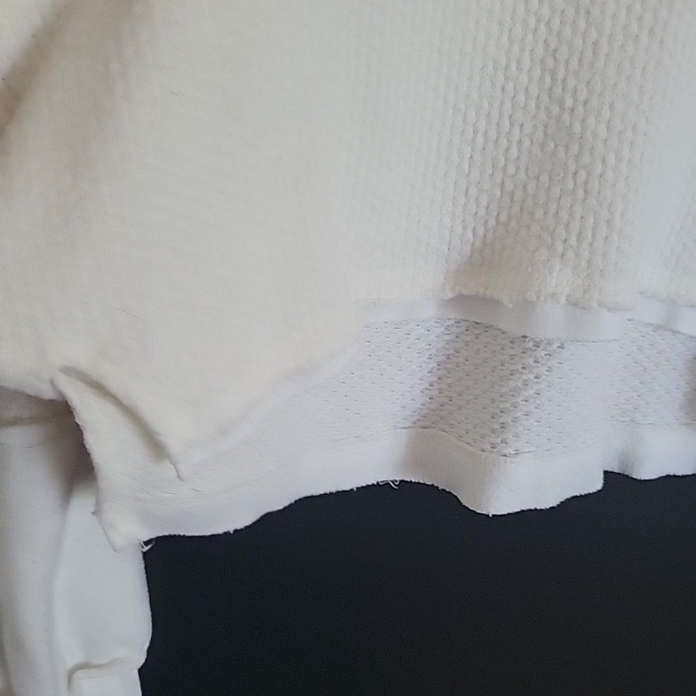 Urban Outfitters Out from Under Henley Crop Top Medium Cream Waffle Knit Casual - Picture 5 of 12